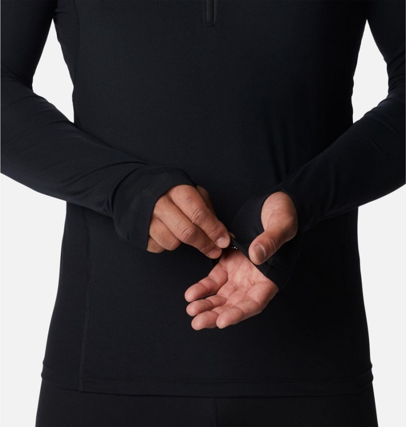 Columbia Omni Heat Midweight Baselayer Half Zip Men's T-Shirt Black | KWAPOC-570