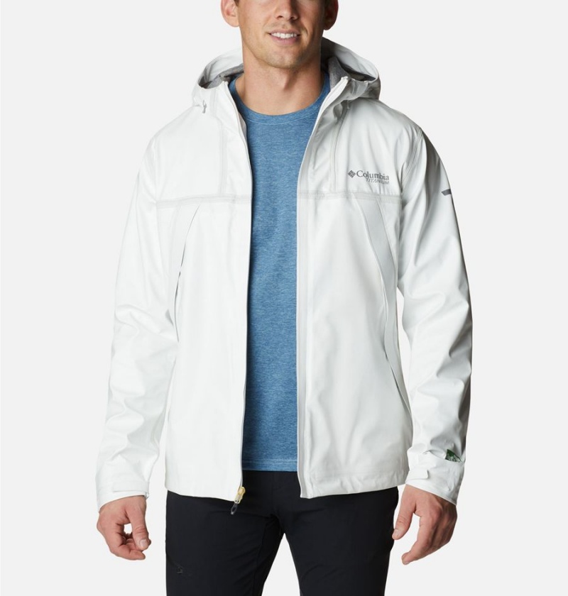 Columbia OutDry Extreme Eco II Tech Shell Men's Rain Jacket White | NJIGQP-250