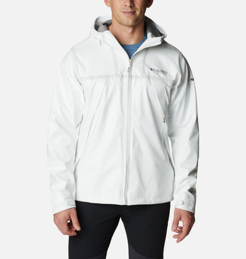 Columbia OutDry Extreme Eco II Tech Shell Men\'s Rain Jacket White | NJIGQP-250