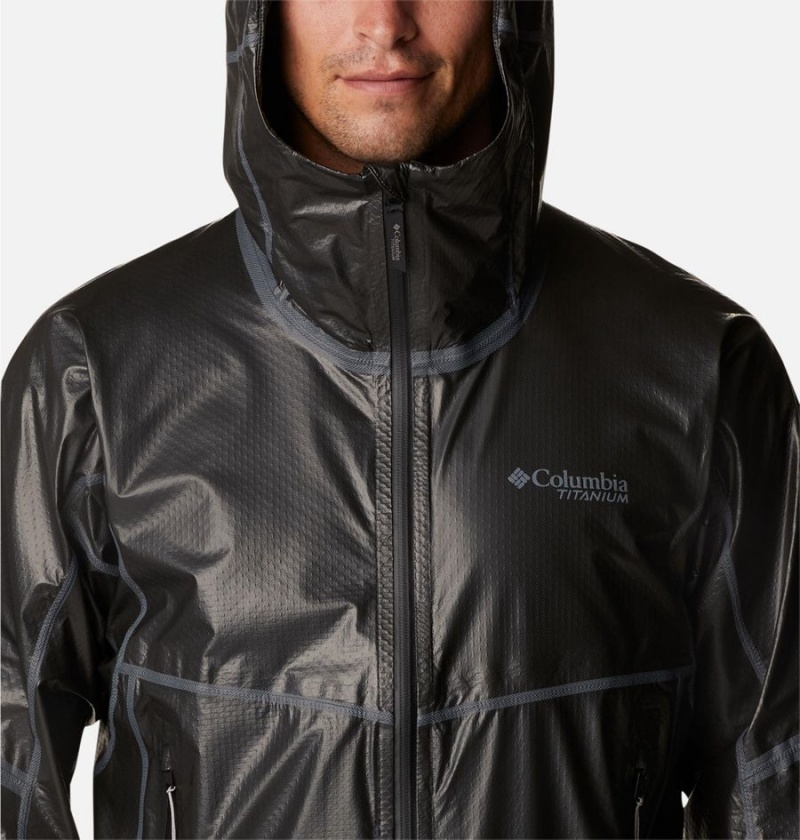 Columbia OutDry Extreme Mesh Hooded Shell Men's Rain Jacket Black | CEMQTZ-142
