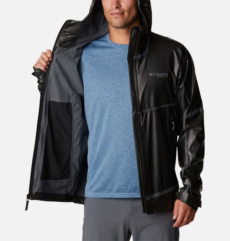 Columbia OutDry Extreme Mesh Hooded Shell Men's Rain Jacket Black | CEMQTZ-142