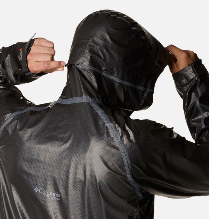 Columbia OutDry Extreme Mesh Hooded Shell Men's Rain Jacket Black | CEMQTZ-142
