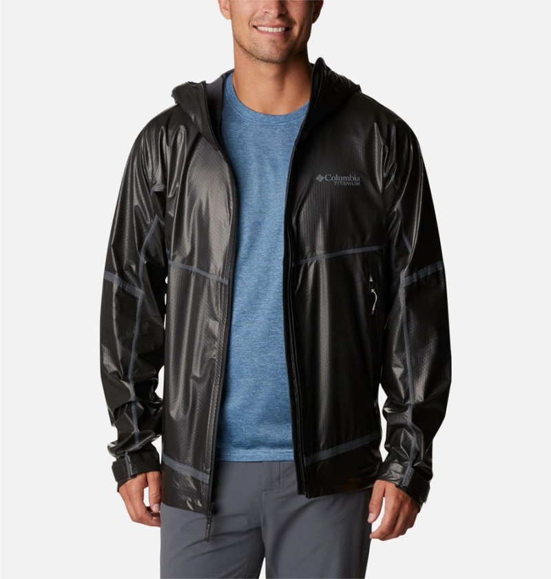 Columbia OutDry Extreme Mesh Hooded Shell Men's Rain Jacket Black | CEMQTZ-142