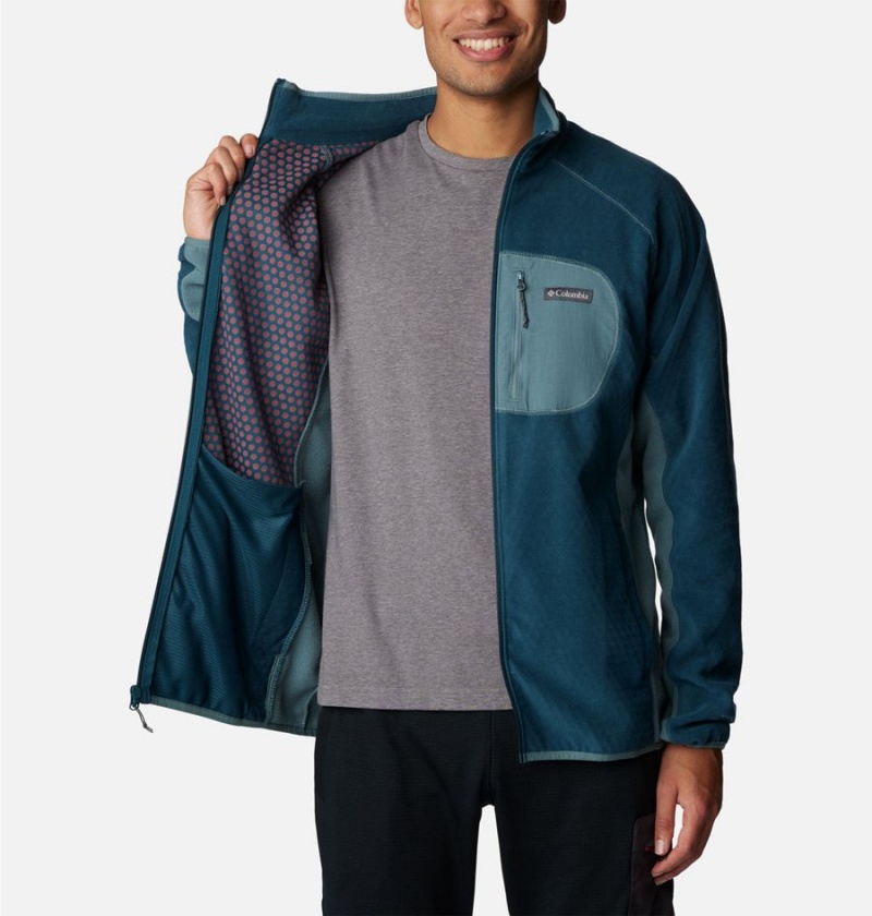 Columbia Outdoor Tracks Full Zip Men's Fleece Jacket Turquoise | NYQDWL-451