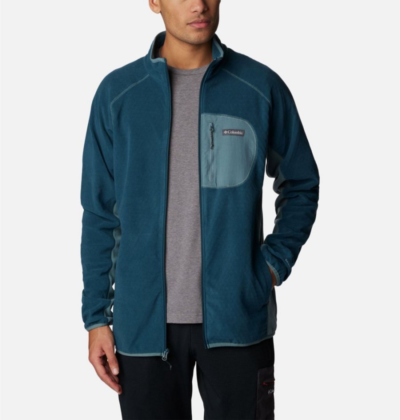 Columbia Outdoor Tracks Full Zip Men's Fleece Jacket Turquoise | NYQDWL-451