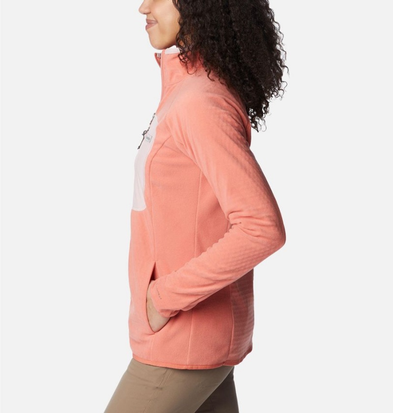 Columbia Outdoor Tracks Full Zip Women's Fleece Jacket Coral | FGZTSD-350