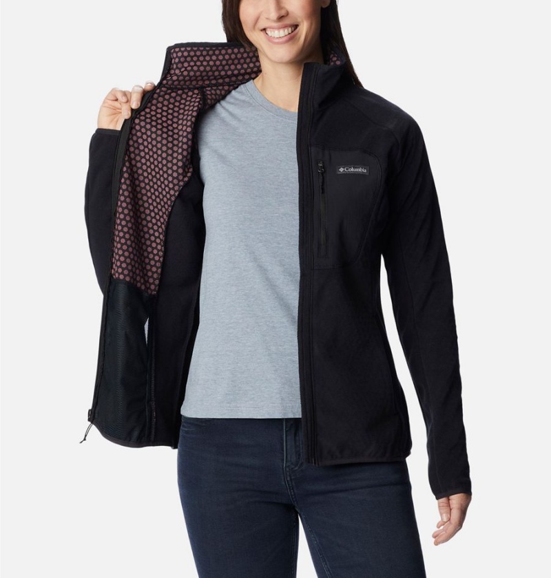 Columbia Outdoor Tracks Full Zip Women's Fleece Jacket Black | QEGBXL-469