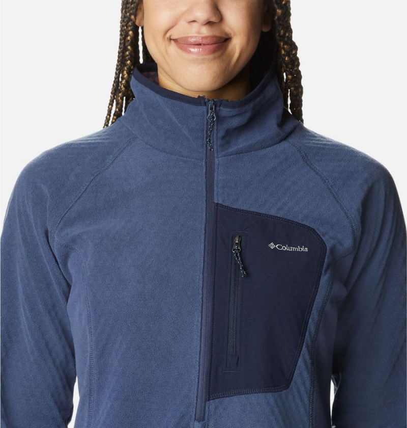 Columbia Outdoor Tracks Half Zip Fleece Women's Pullover Navy | PKMURY-426