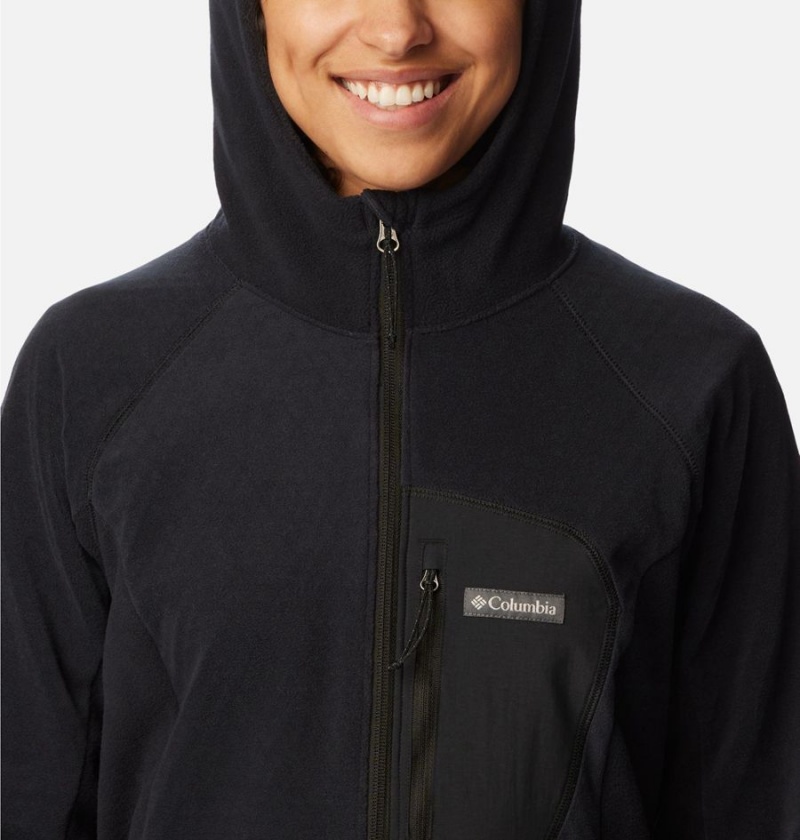 Columbia Outdoor Tracks Hooded Full Zip Women's Fleece Jacket Black | YMXLPK-582