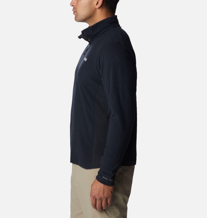 Columbia Overlook Pass Half Zip Shirt Men's Pullover Black | XKQBYP-297