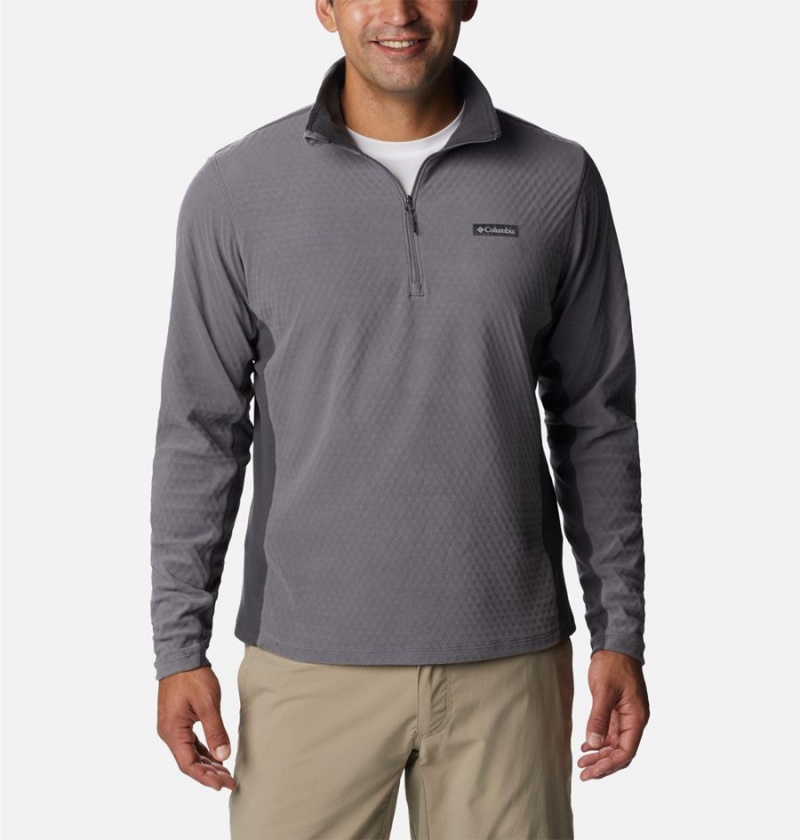 Columbia Overlook Pass Half Zip Shirt Men\'s Pullover Grey | DEZAYW-851