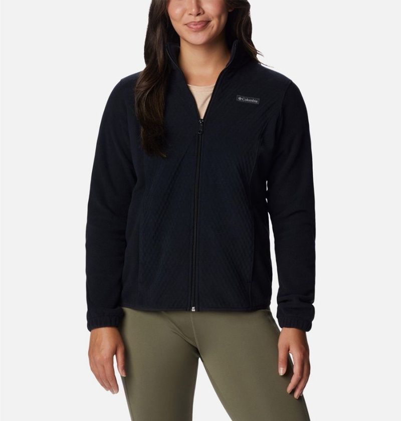 Columbia Overlook Trail Full Zip Women\'s Fleece Jacket Black | XBGAFV-945