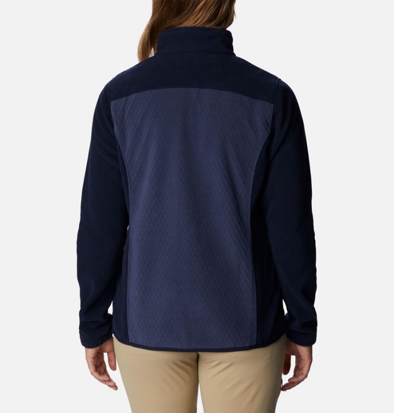Columbia Overlook Trail Full Zip Women's Fleece Jacket Navy | SKJXUF-729