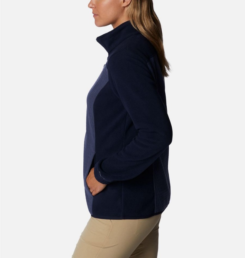 Columbia Overlook Trail Full Zip Women's Fleece Jacket Navy | SKJXUF-729