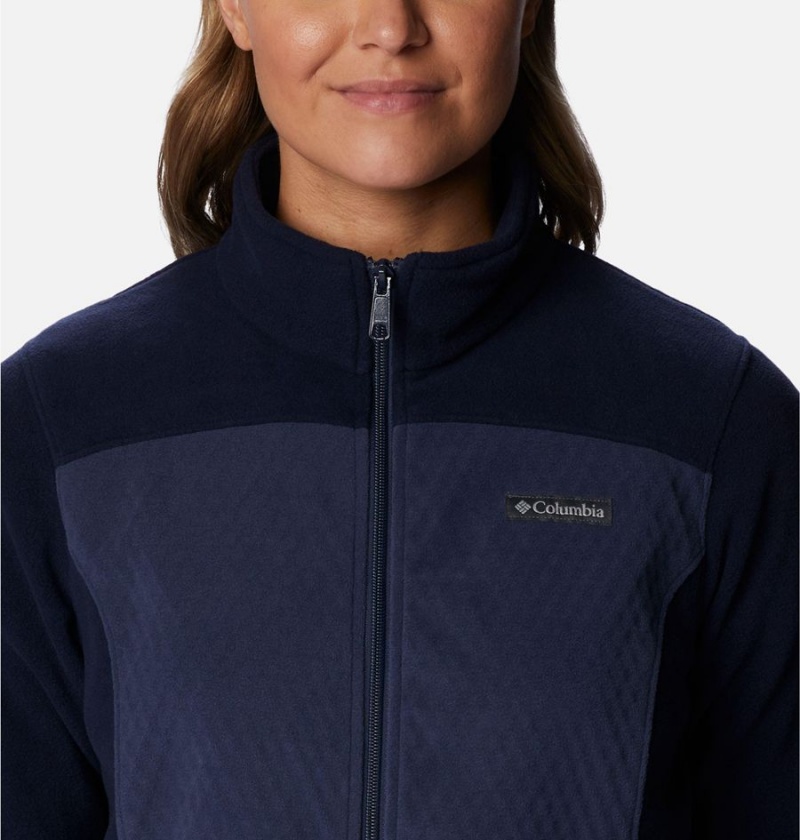 Columbia Overlook Trail Full Zip Women's Fleece Jacket Navy | SKJXUF-729