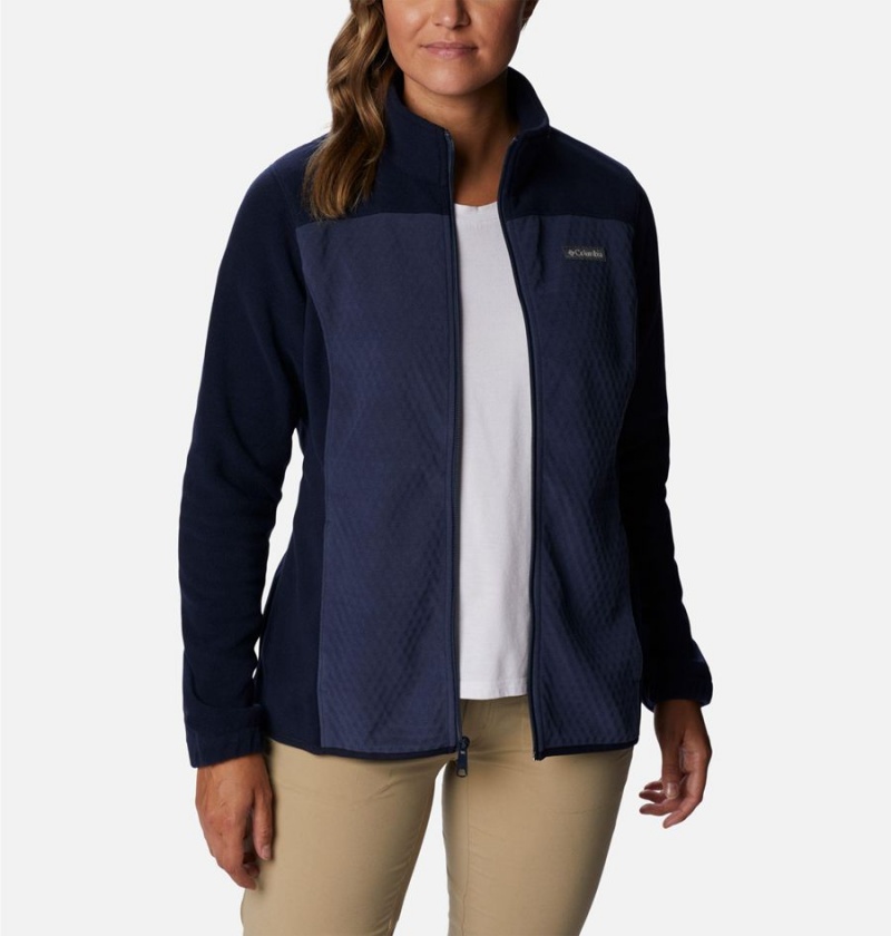 Columbia Overlook Trail Full Zip Women's Fleece Jacket Navy | SKJXUF-729