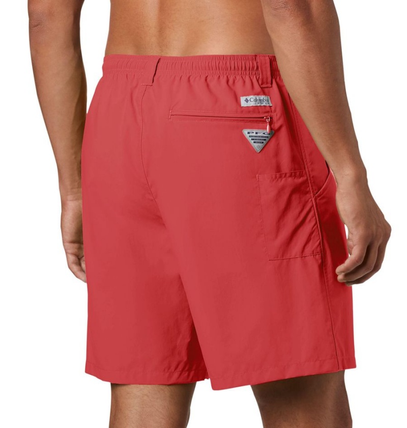 Columbia PFG Backcast III Water Men's Shorts Red | PGUDZK-934