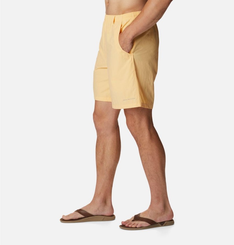 Columbia PFG Backcast III Water Men's Shorts Yellow | CXNJOU-085