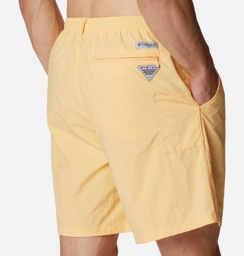 Columbia PFG Backcast III Water Men's Shorts Yellow | CXNJOU-085