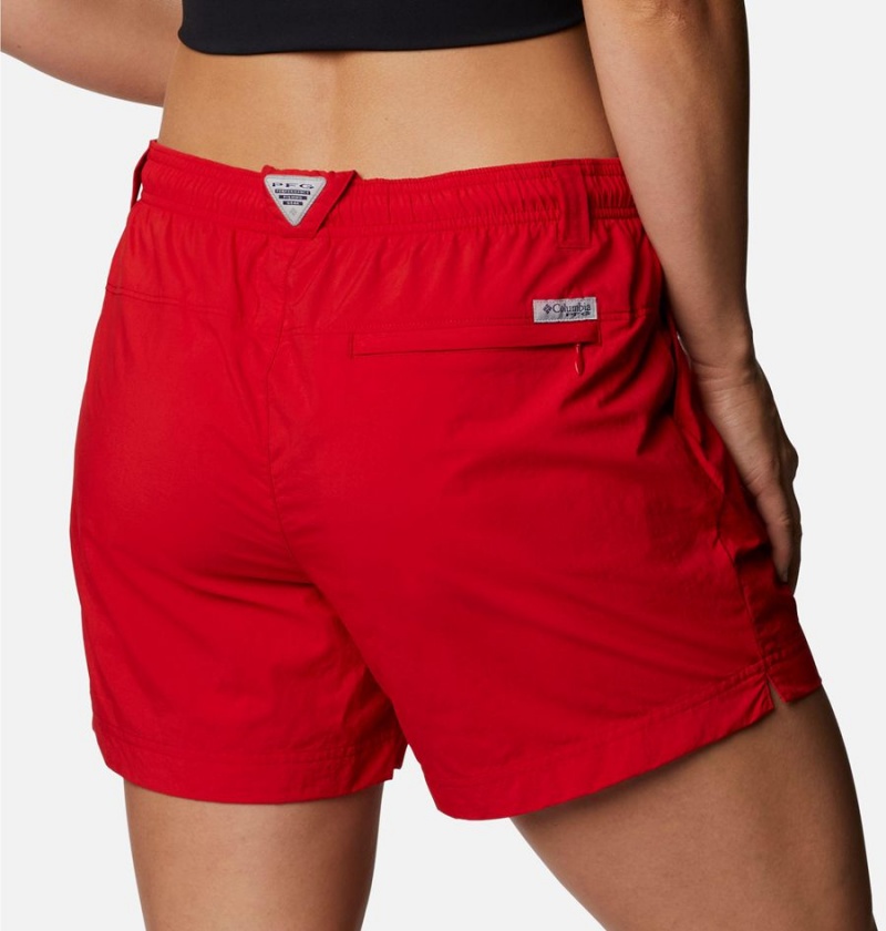 Columbia PFG Backcast Water Women's Shorts Red | AHFMQC-705