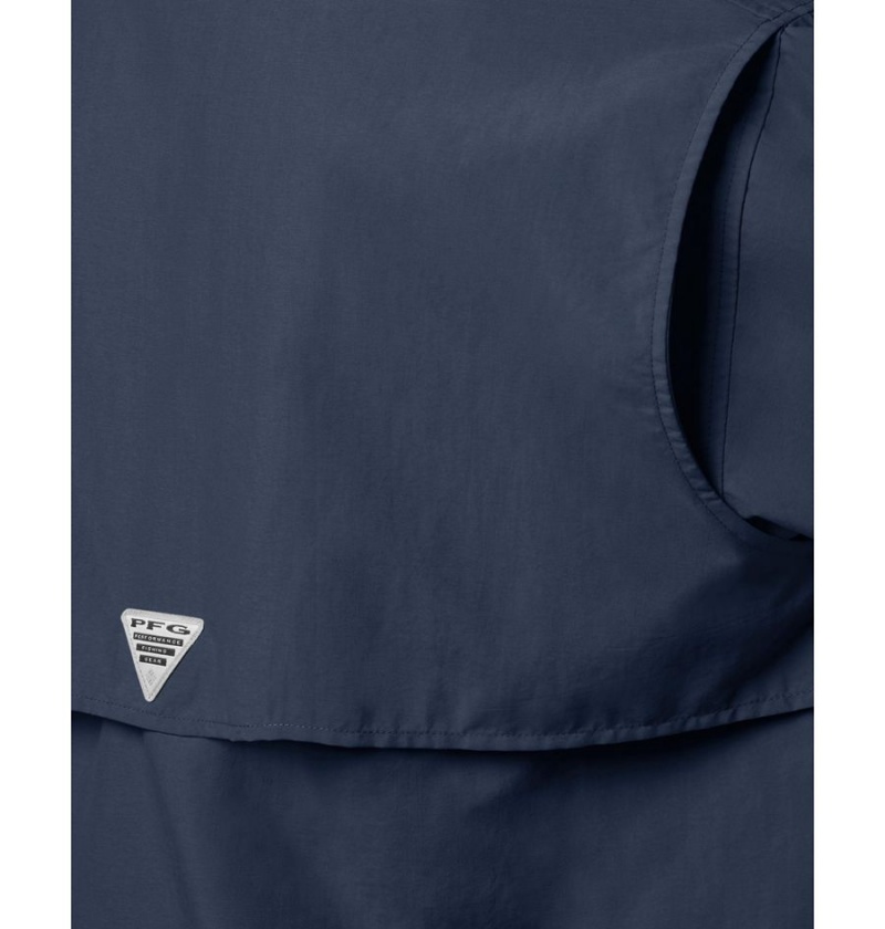 Columbia PFG Bahama II Long Sleeve Men's Shirt Navy | QNZHRG-827