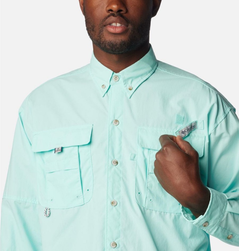 Columbia PFG Bahama II Long Sleeve Men's Shirt Turquoise | SHXFVT-875