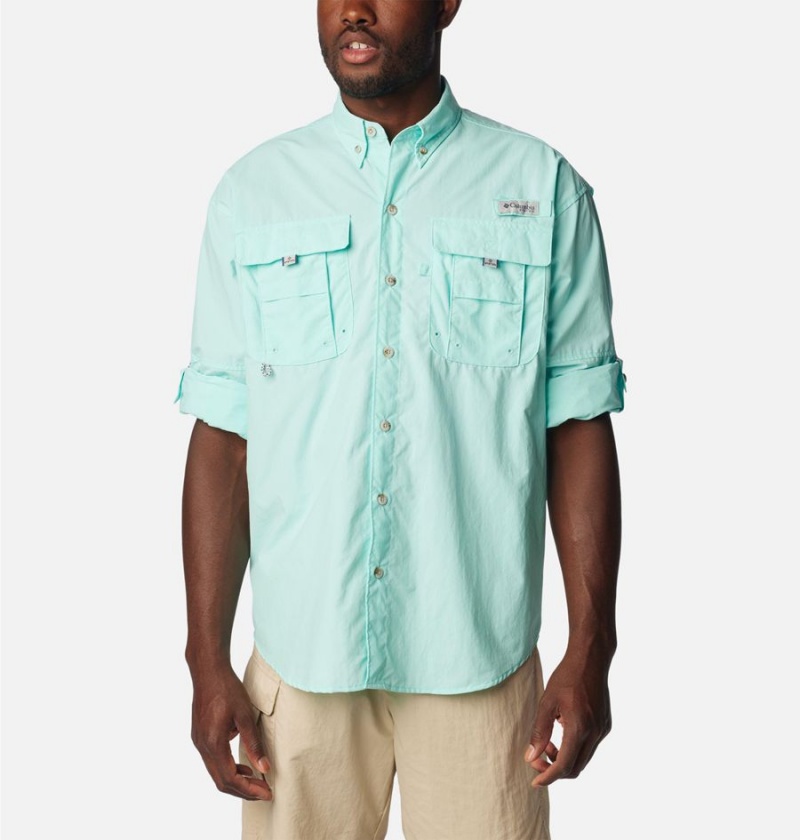 Columbia PFG Bahama II Long Sleeve Men's Shirt Turquoise | SHXFVT-875