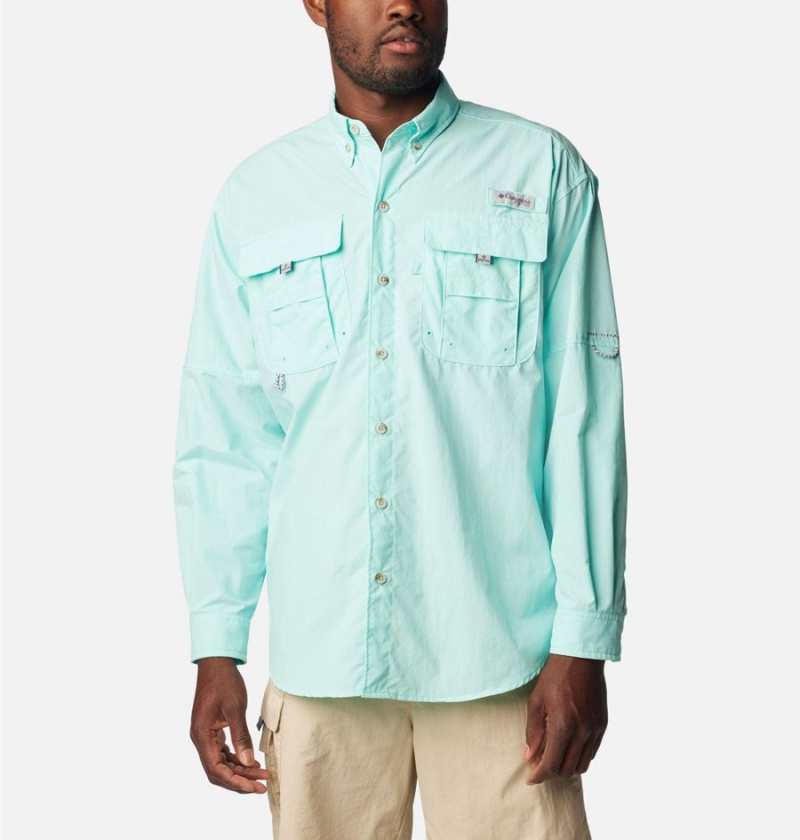 Columbia PFG Bahama II Long Sleeve Men\'s Shirt Turquoise | SHXFVT-875