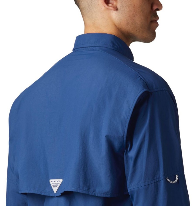 Columbia PFG Bahama II Long Sleeve Men's Shirt Blue | LMBCNY-061