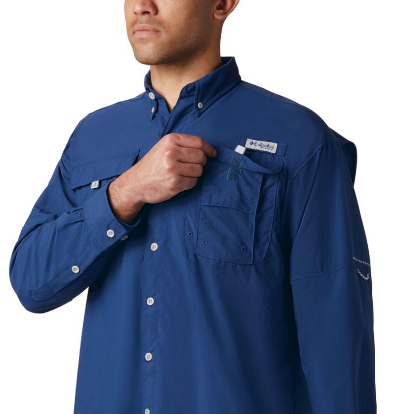 Columbia PFG Bahama II Long Sleeve Men's Shirt Blue | LMBCNY-061