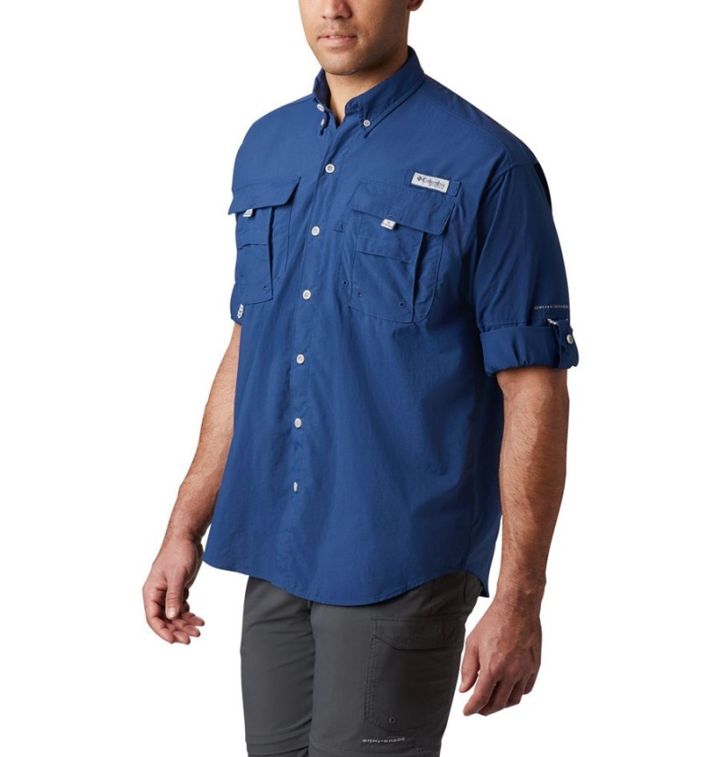 Columbia PFG Bahama II Long Sleeve Men's Shirt Blue | LMBCNY-061