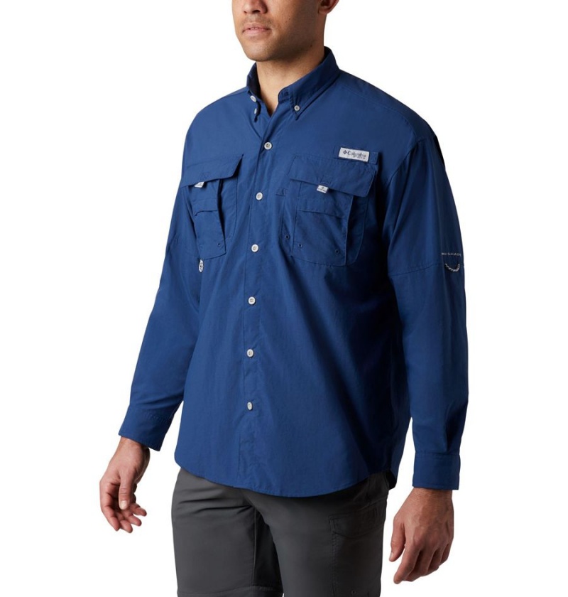 Columbia PFG Bahama II Long Sleeve Men\'s Shirt Blue | LMBCNY-061