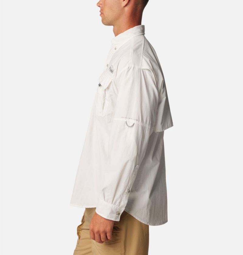 Columbia PFG Bahama II Long Sleeve Men's Shirt White | FXBPTJ-047