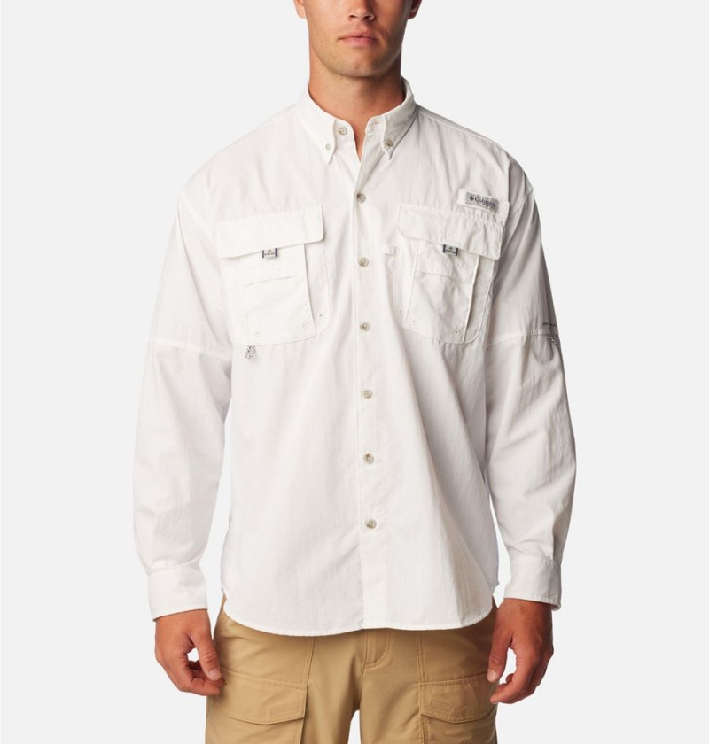 Columbia PFG Bahama II Long Sleeve Men\'s Shirt White | FXBPTJ-047