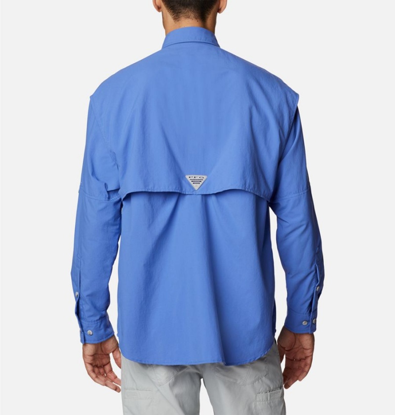 Columbia PFG Bahama II Long Sleeve Men's Shirt Blue | EBRWDT-653