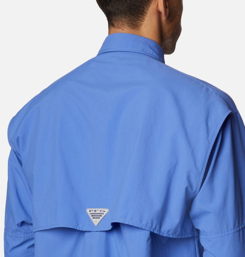 Columbia PFG Bahama II Long Sleeve Men's Shirt Blue | EBRWDT-653