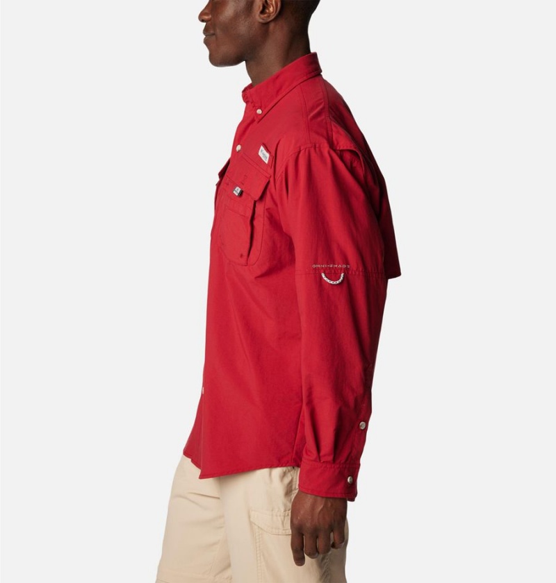 Columbia PFG Bahama II Long Sleeve Men's Shirt Red | DEXCIG-572