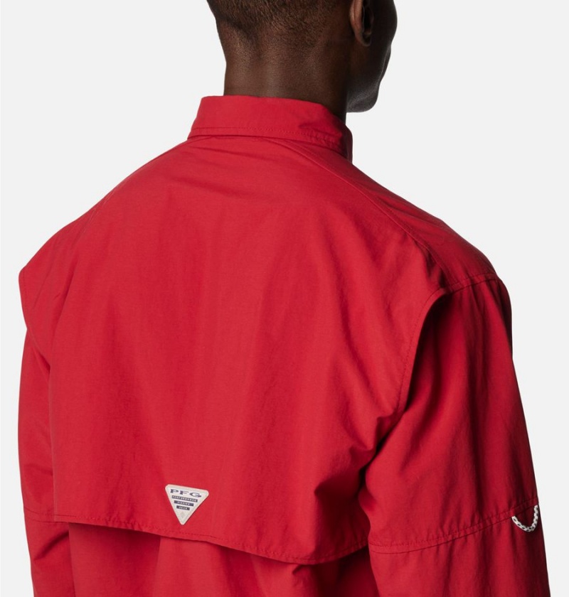 Columbia PFG Bahama II Long Sleeve Men's Shirt Red | DEXCIG-572