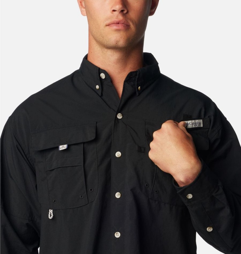 Columbia PFG Bahama II Long Sleeve Men's Shirt Black | QDJBVA-132