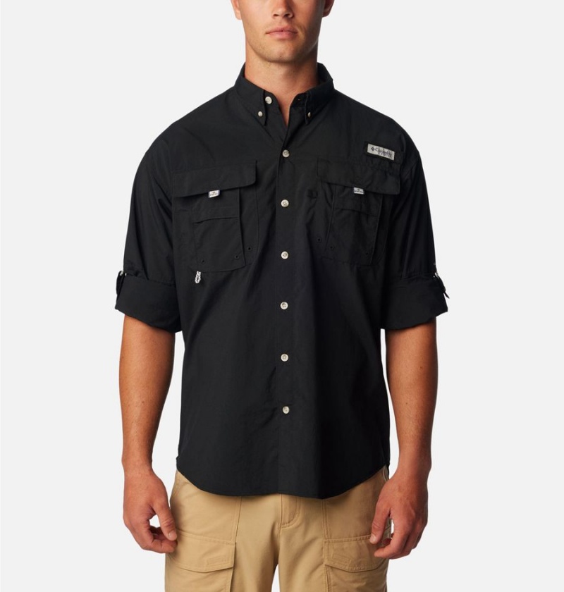 Columbia PFG Bahama II Long Sleeve Men's Shirt Black | QDJBVA-132