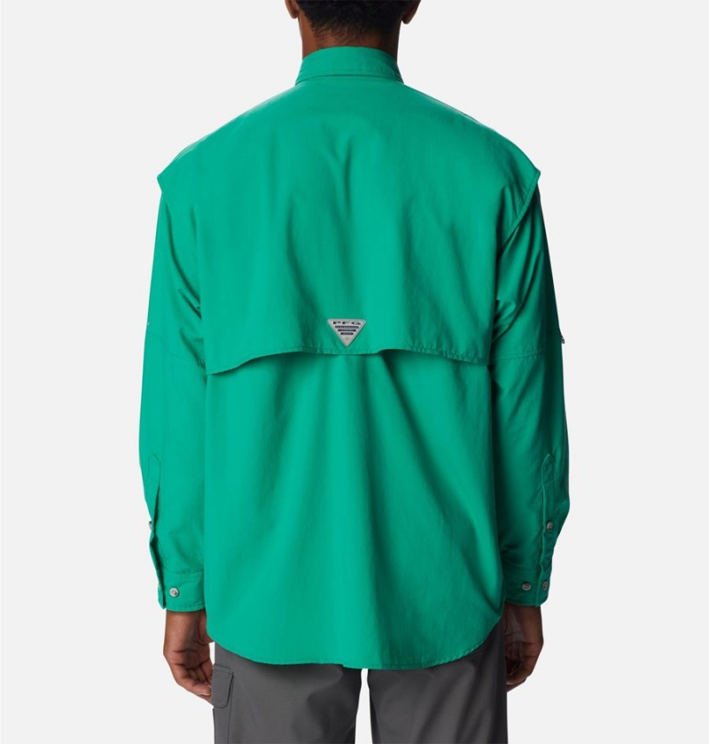 Columbia PFG Bahama II Long Sleeve Men's Shirt Green | KXLYZS-758
