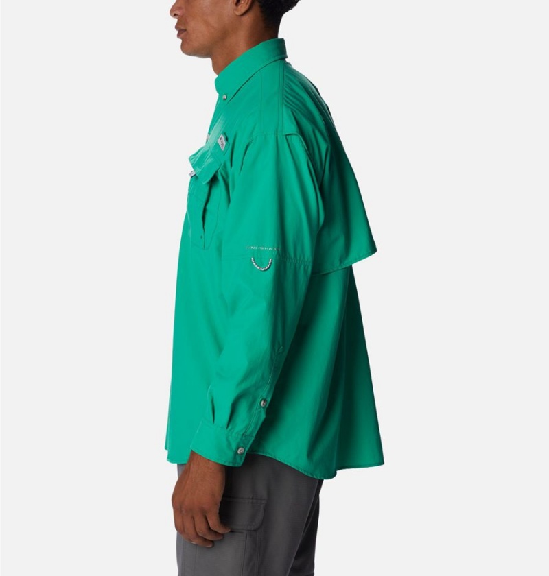 Columbia PFG Bahama II Long Sleeve Men's Shirt Green | KXLYZS-758