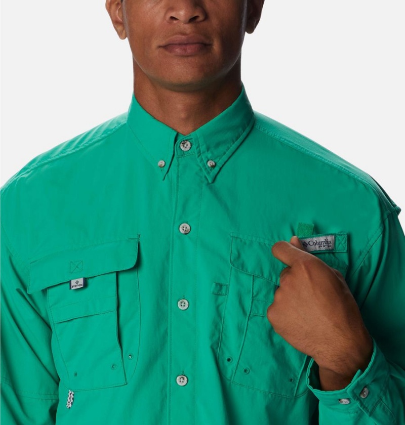 Columbia PFG Bahama II Long Sleeve Men's Shirt Green | KXLYZS-758