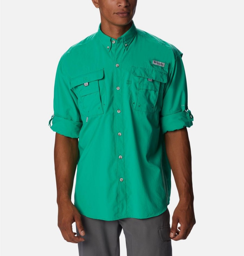 Columbia PFG Bahama II Long Sleeve Men's Shirt Green | KXLYZS-758