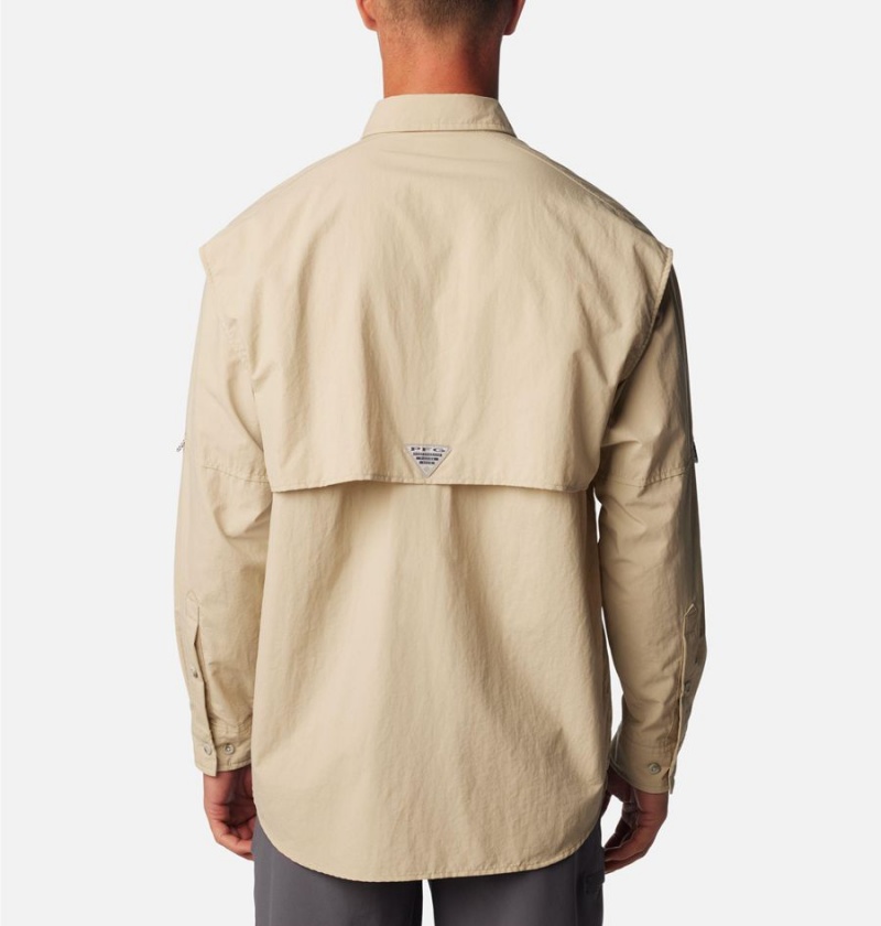 Columbia PFG Bahama II Long Sleeve Men's Shirt Khaki | ZSHGUW-079