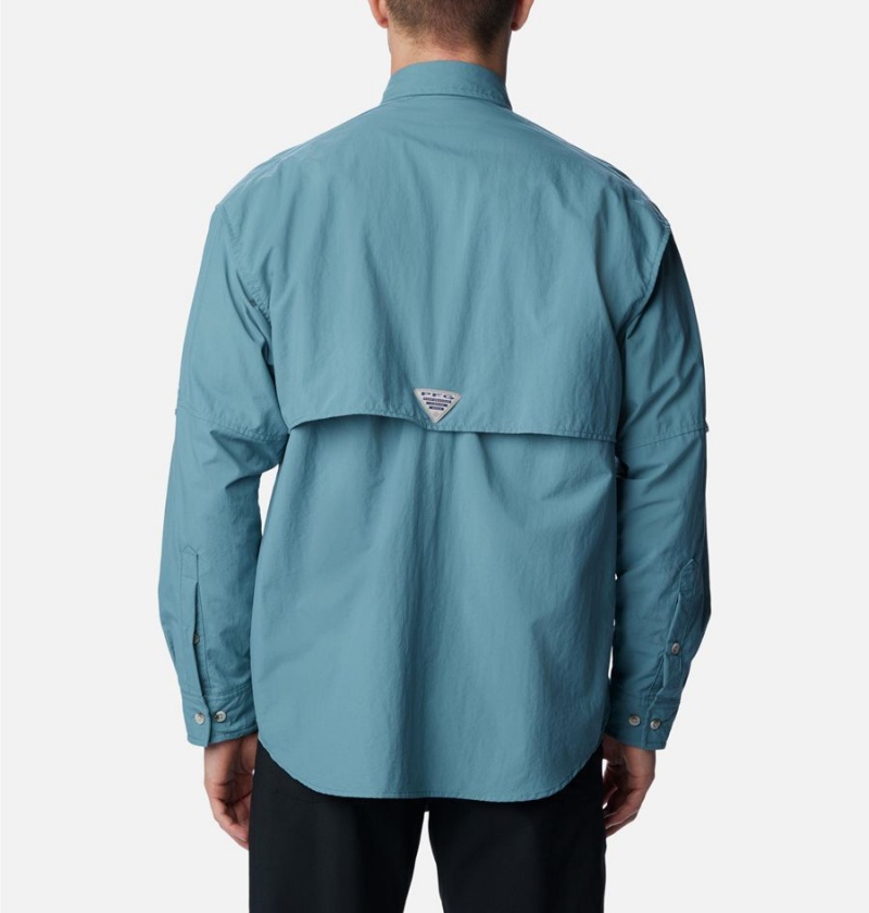 Columbia PFG Bahama II Long Sleeve Men's Shirt Turquoise | PSDZLU-845