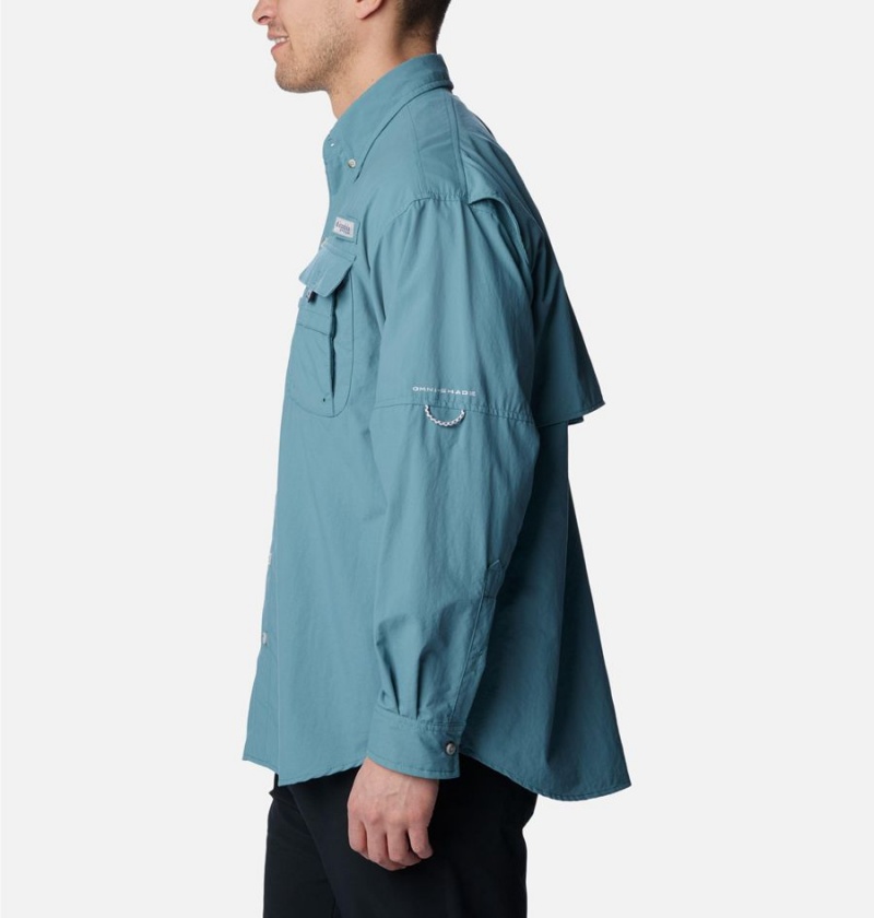 Columbia PFG Bahama II Long Sleeve Men's Shirt Turquoise | PSDZLU-845