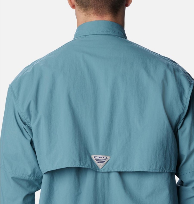 Columbia PFG Bahama II Long Sleeve Men's Shirt Turquoise | PSDZLU-845