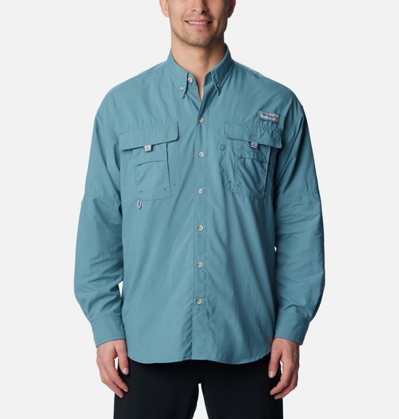 Columbia PFG Bahama II Long Sleeve Men\'s Shirt Turquoise | PSDZLU-845