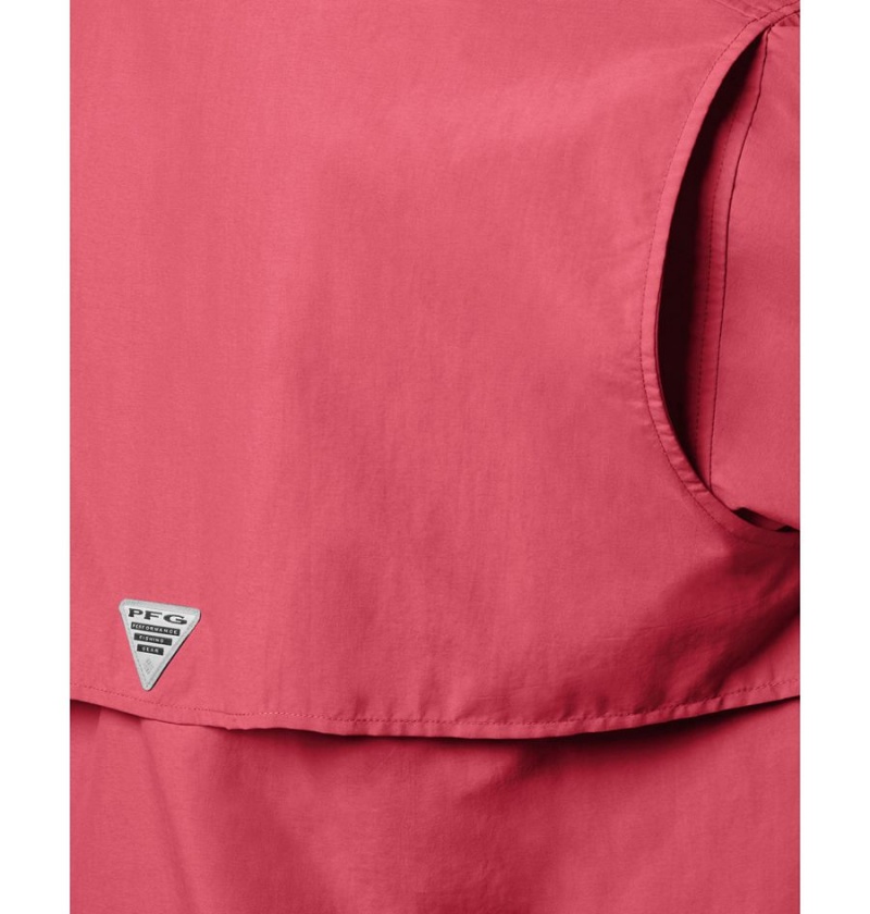 Columbia PFG Bahama II Long Sleeve Men's Shirt Red | RQMZOE-248